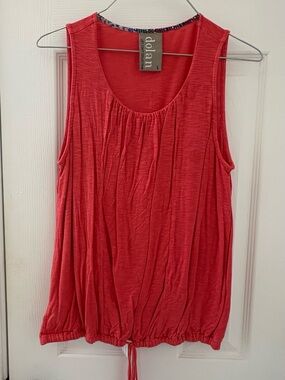 dolan Coral Gathered-Hem Sleeveless Tank Top